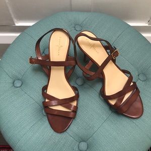 Cole Haan Brown Criss Cross Heels Size 8 1/2